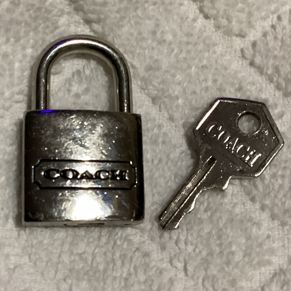 Vintage Coach Mini Padlock & Key, Silver Tone, Luggage, Travel or Bag Accessory